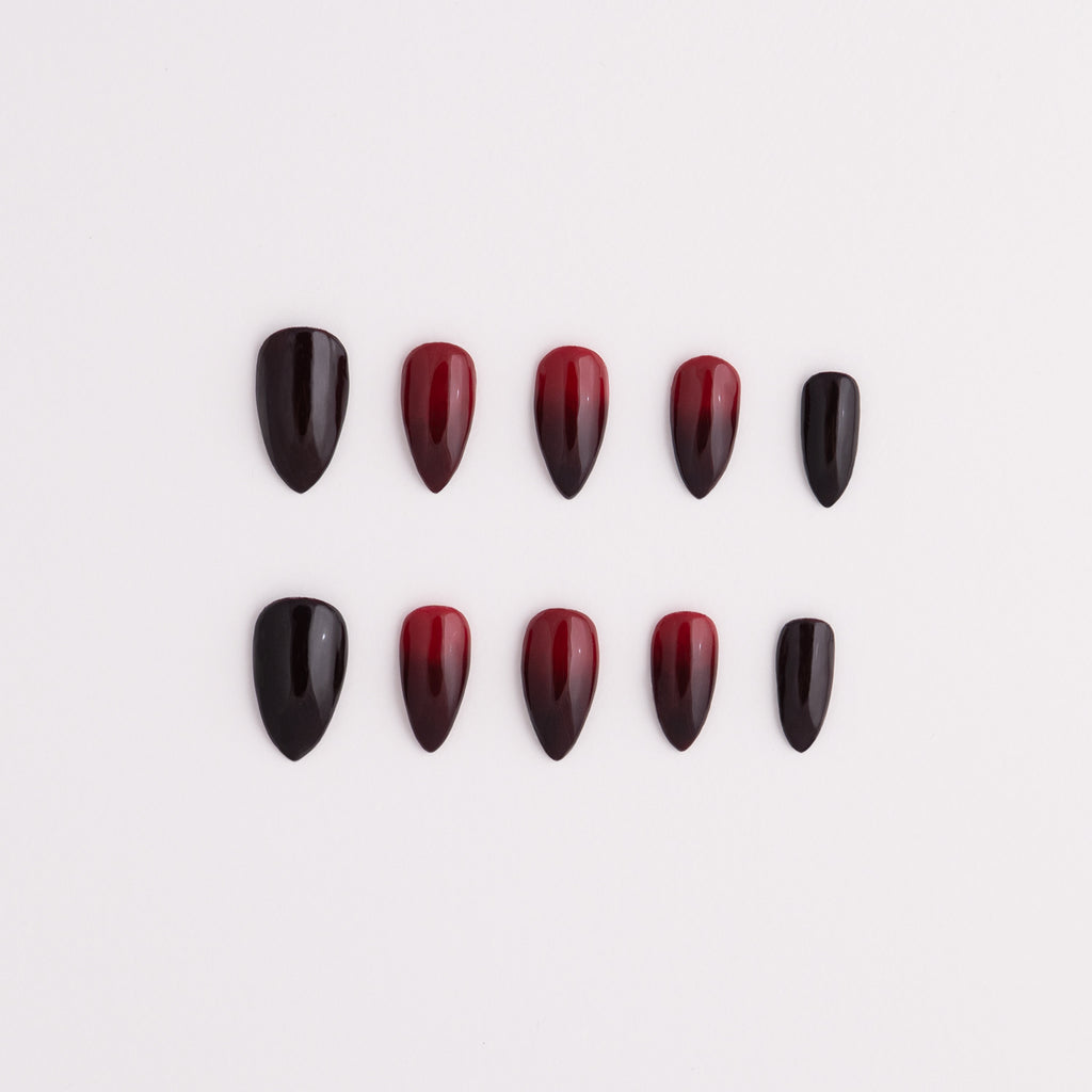 Bloodline | Burgundy Red Ombre Nail Set