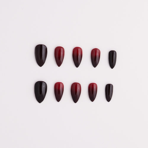Bloodline | Burgundy Red Ombre Nail Set
