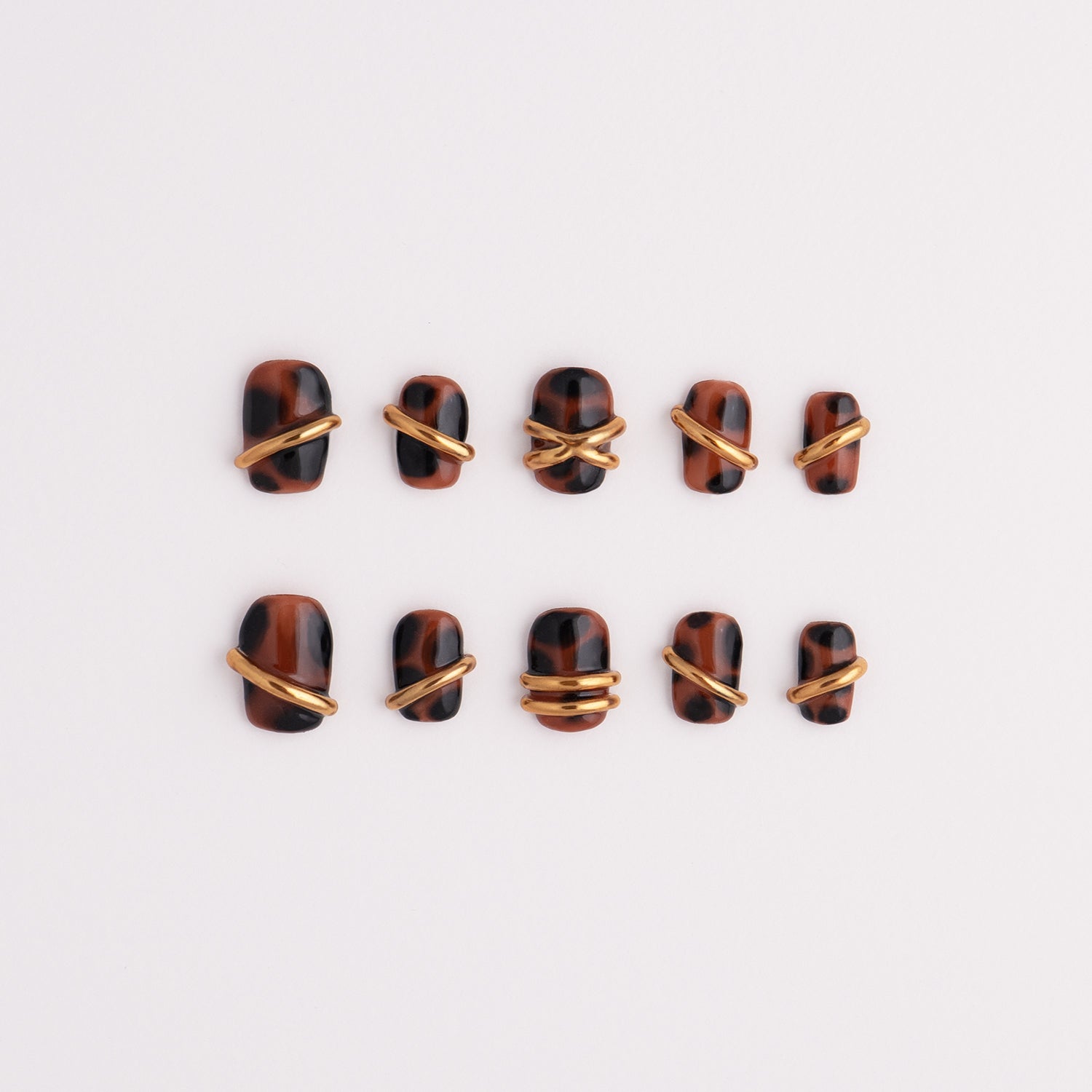Gilded Carapace | Jelly Tortoise Shell Gold Chrome Nail Set