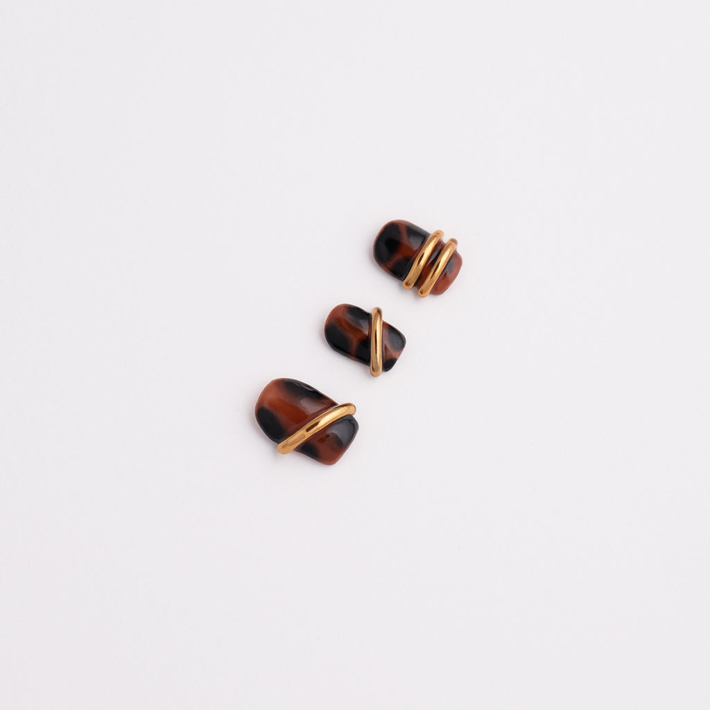 Gilded Carapace | Jelly Tortoise Shell Gold Chrome Nail Set