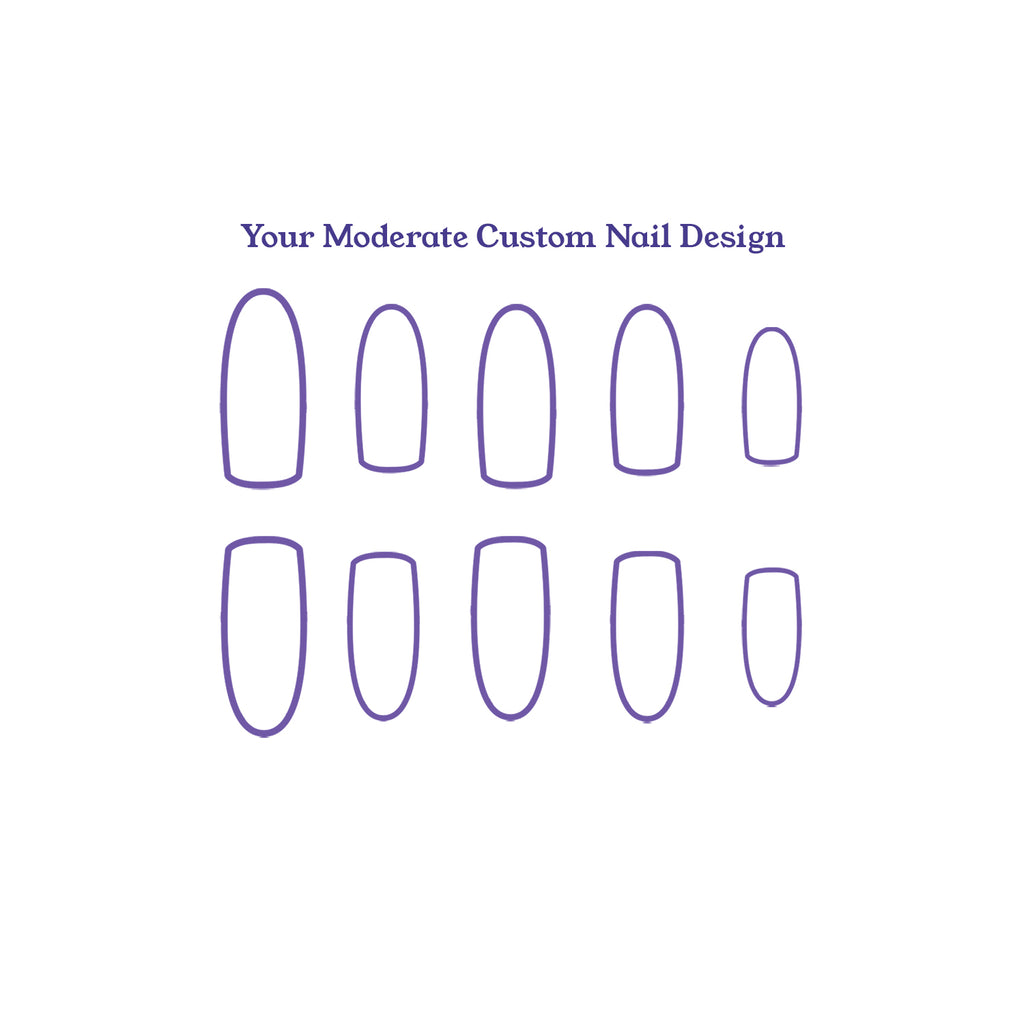 Moderate Custom Design Press-On Nail Set