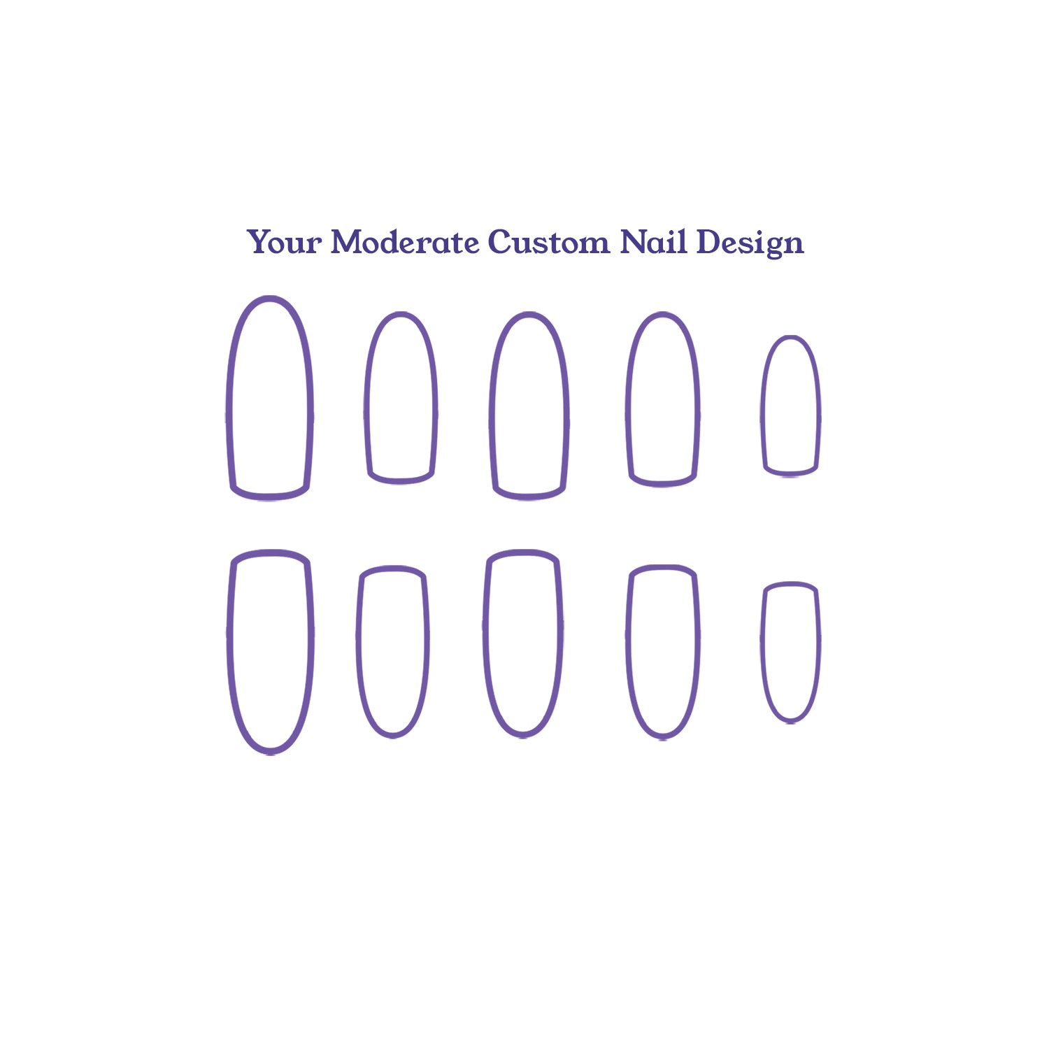 Moderate Custom Design Press-On Nail Set