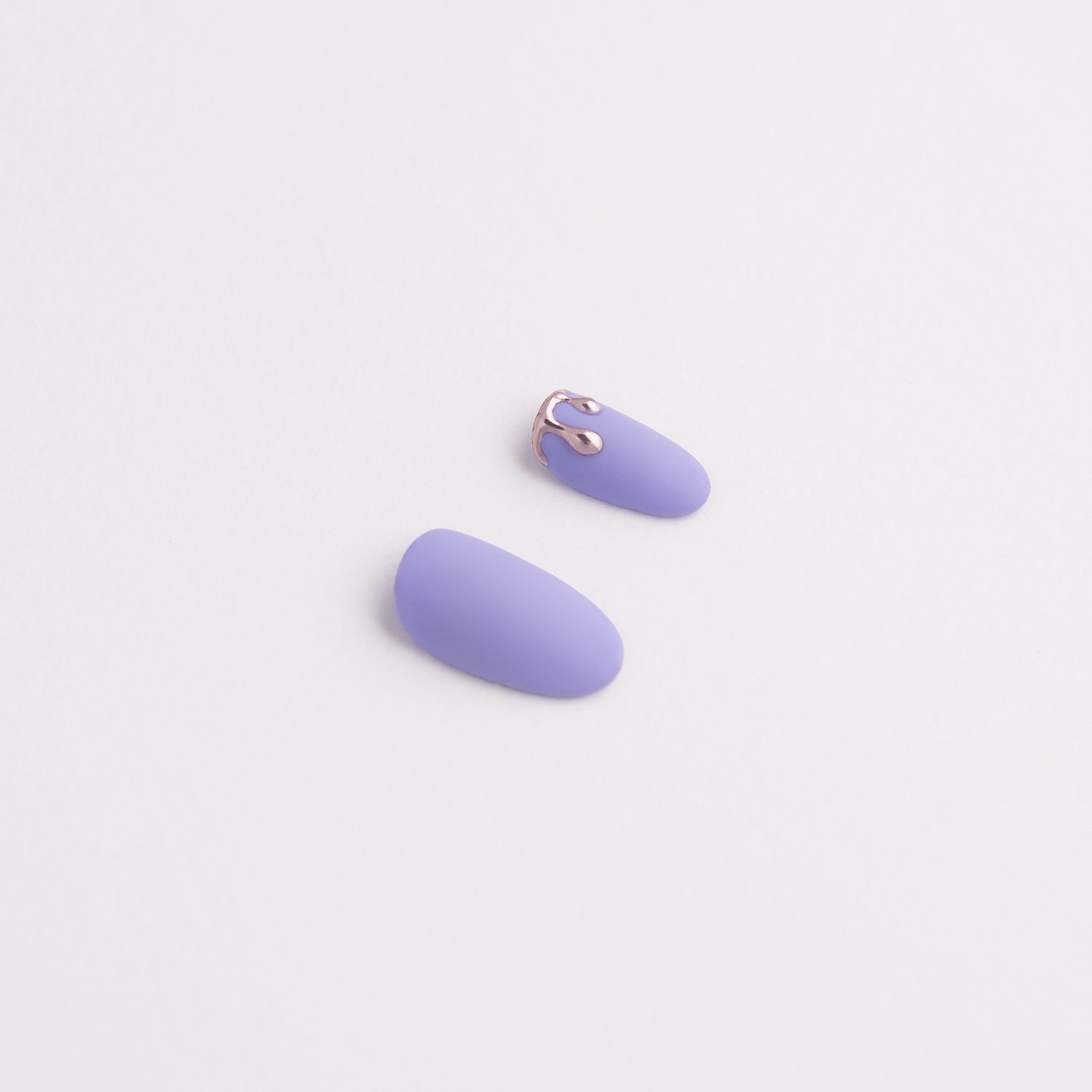 Molten Clouds | Matt Purple Liquid Silver Chrome Nail Set